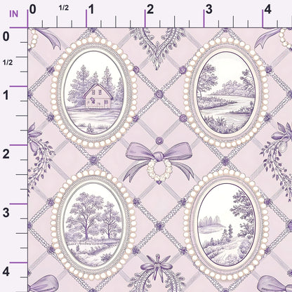 Lilac Ribbon Trellis Pattern 5 Minky Fabric