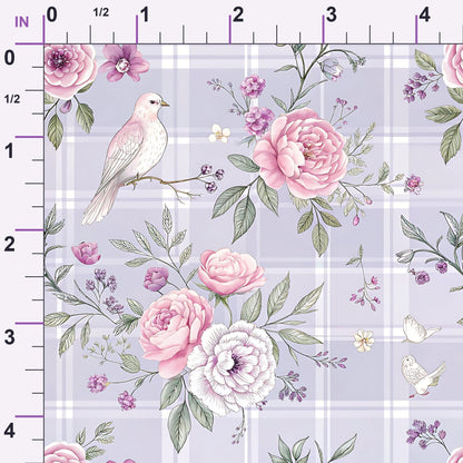 Lilac Ribbon Trellis Pattern 6 Minky Fabric