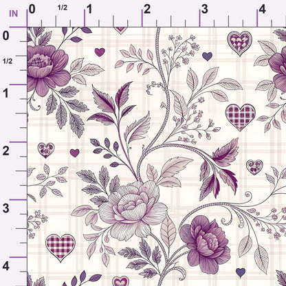 Lilac Ribbon Trellis Pattern 7 Minky Fabric