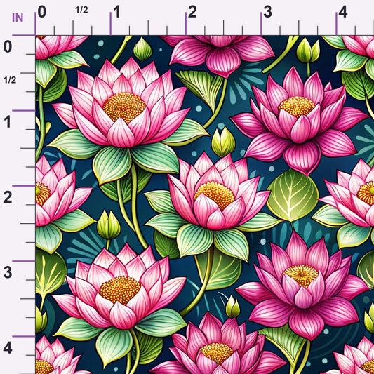 Lily Pond Serenity Pattern 4 Minky Fabric