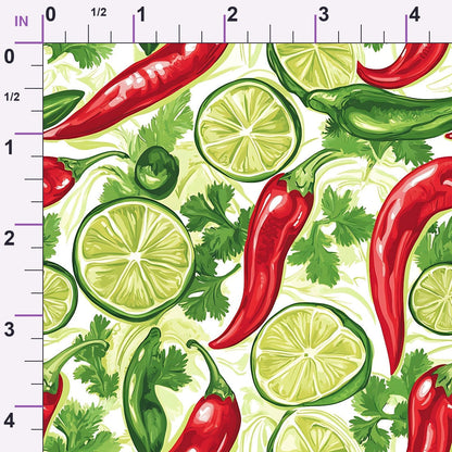 Lime Fiesta Pattern 5 Minky Fabric