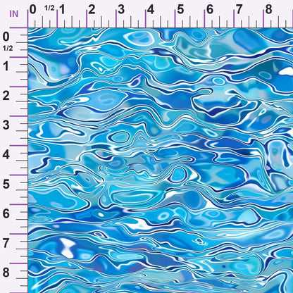 Liquid Sapphire Pattern 3 Minky Fabric