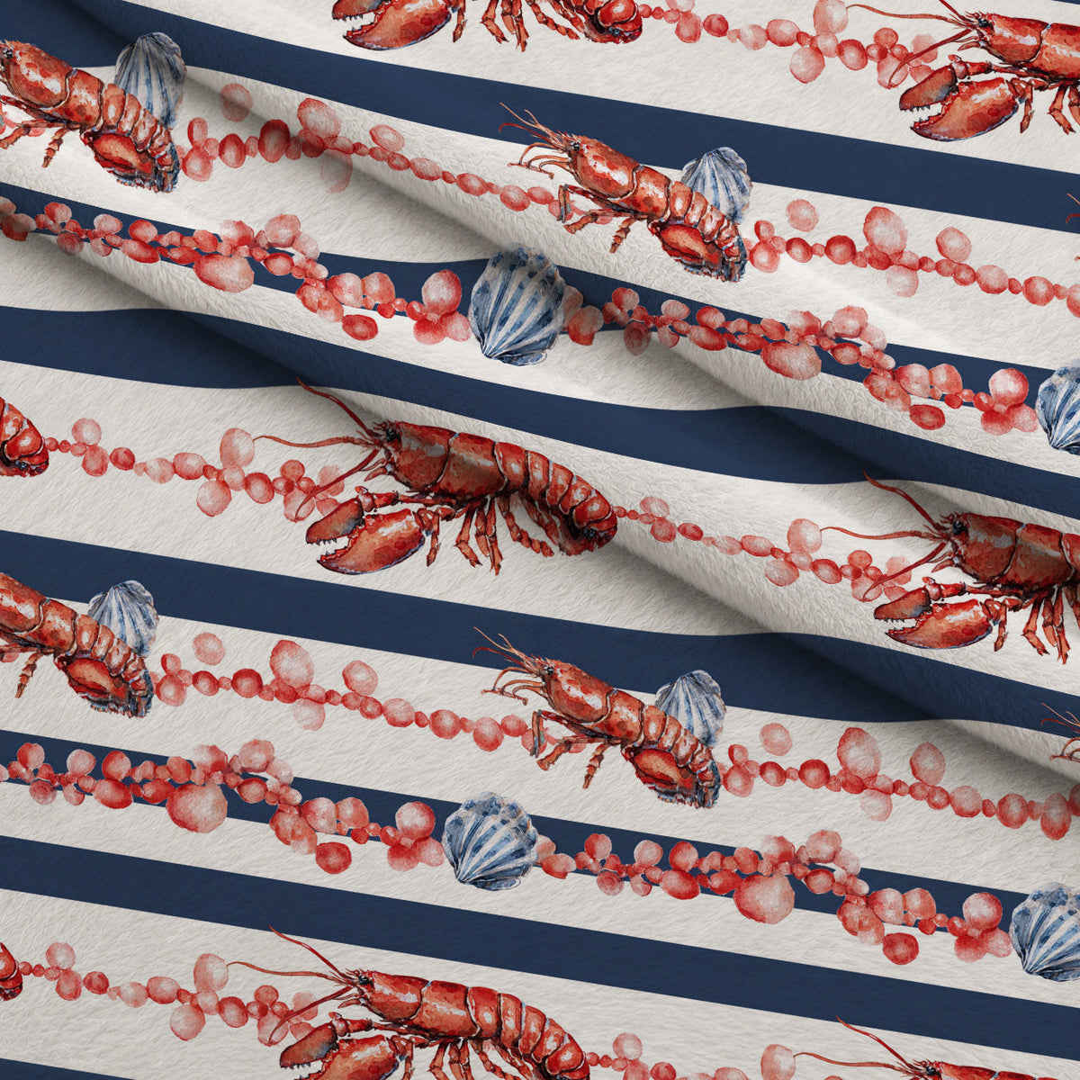 Lobster Bay Pattern 1 Minky Fabric