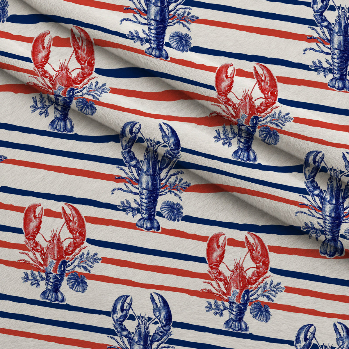Lobster Bay Pattern 2 Minky Fabric