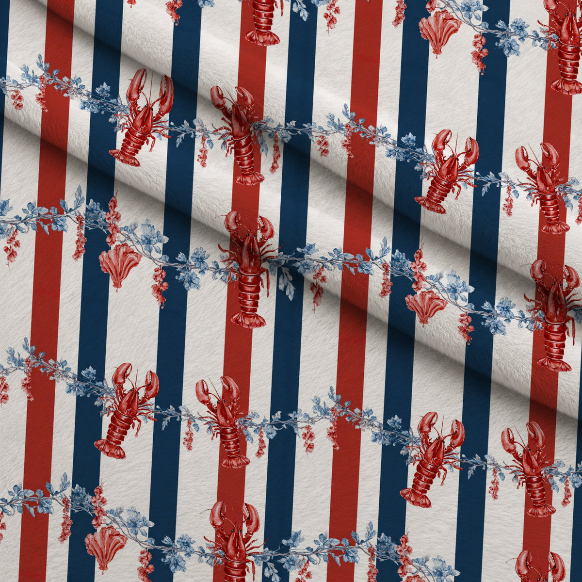 Lobster Bay Pattern 3 Minky Fabric