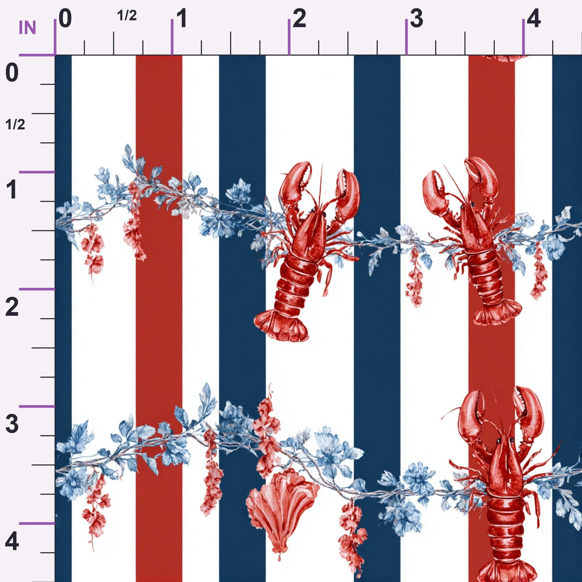 Lobster Bay Pattern 3 Minky Fabric