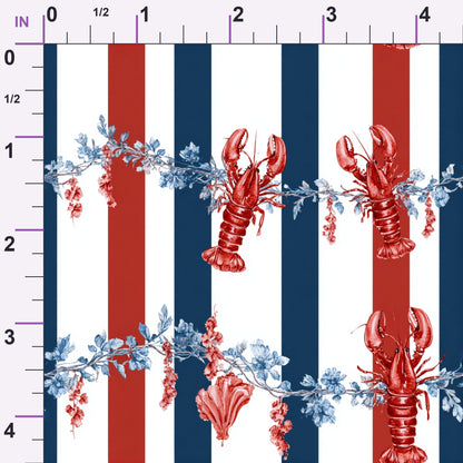 Lobster Bay Pattern 3 Minky Fabric