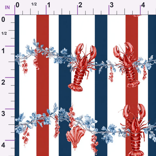 Lobster Bay Pattern 3 Minky Fabric
