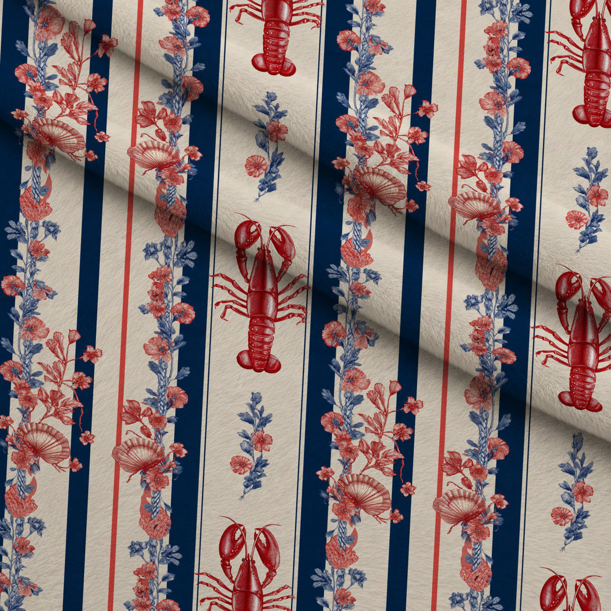 Lobster Bay Pattern 4 Minky Fabric