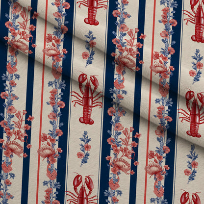 Lobster Bay Pattern 4 Minky Fabric