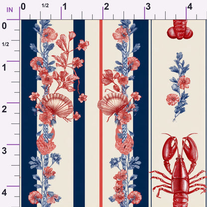 Lobster Bay Pattern 4 Minky Fabric