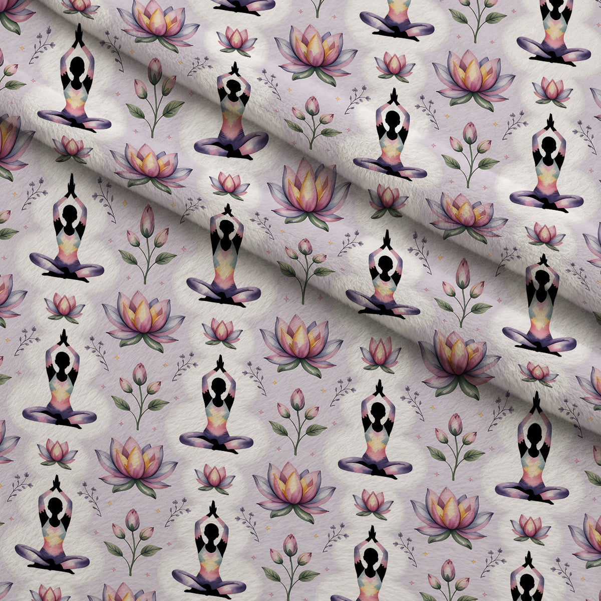 Lotus Meditation Pattern 1 Minky Fabric