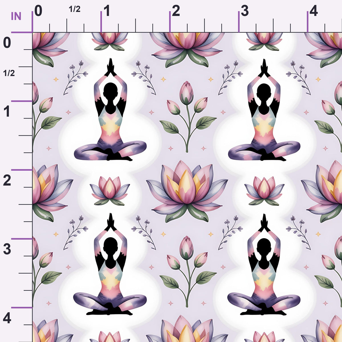Lotus Meditation Pattern 1 Minky Fabric