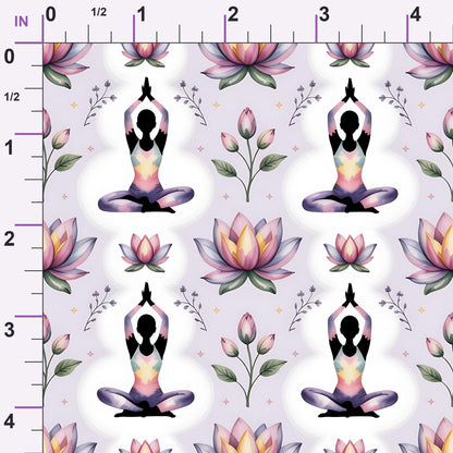 Lotus Meditation Pattern 1 Minky Fabric
