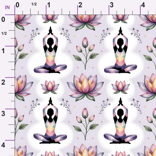Lotus Meditation Pattern 1 Minky Fabric