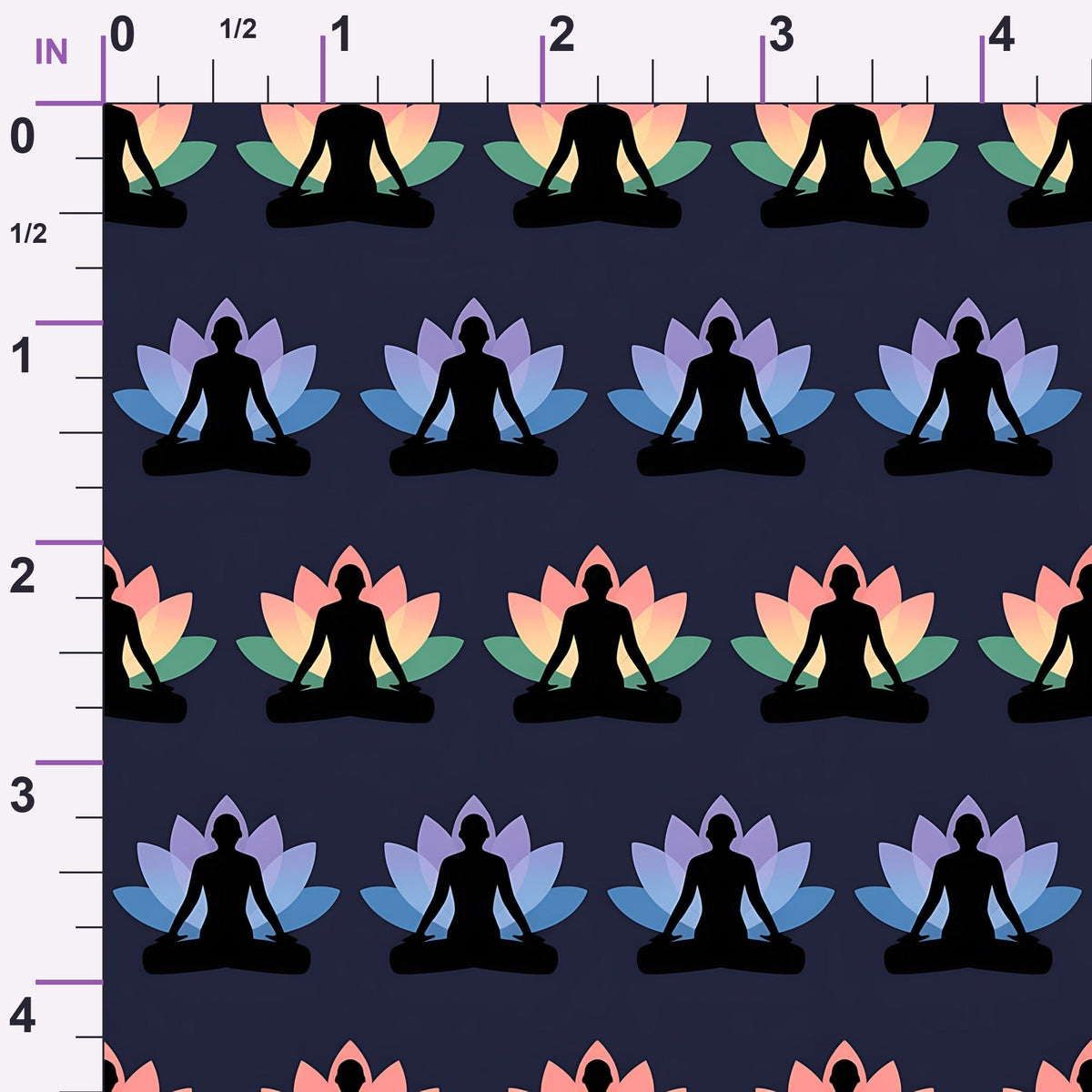 Lotus Meditation Pattern 10 Minky Fabric