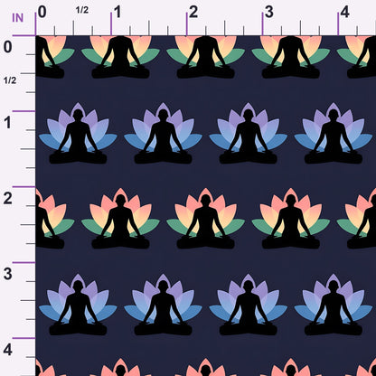 Lotus Meditation Pattern 10 Minky Fabric
