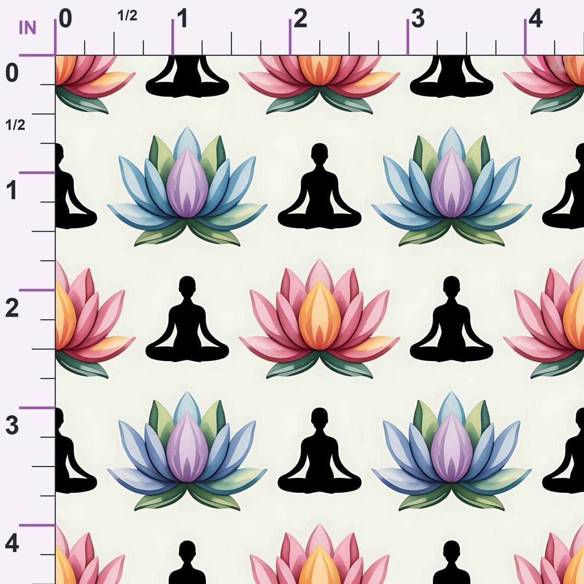 Lotus Meditation Pattern 12 Minky Fabric