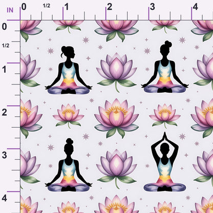 Lotus Meditation Pattern 15 Minky Fabric