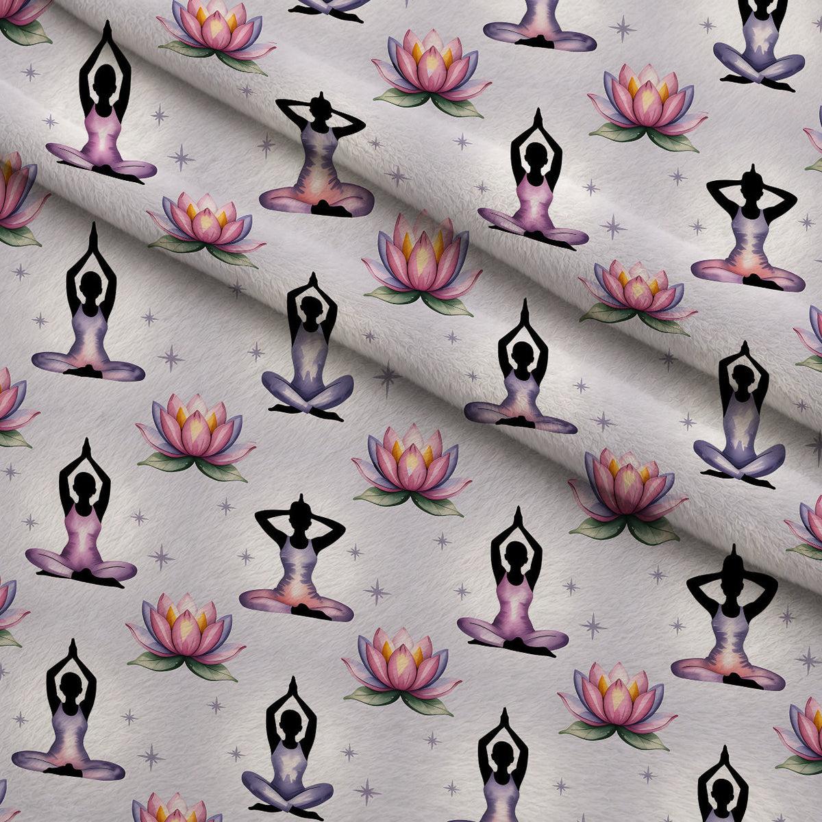 Lotus Meditation Pattern 2 Minky Fabric
