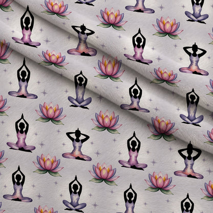 Lotus Meditation Pattern 2 Minky Fabric