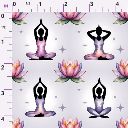 Lotus Meditation Pattern 2 Minky Fabric