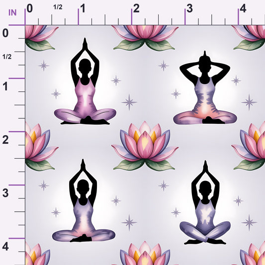Lotus Meditation Pattern 2 Minky Fabric