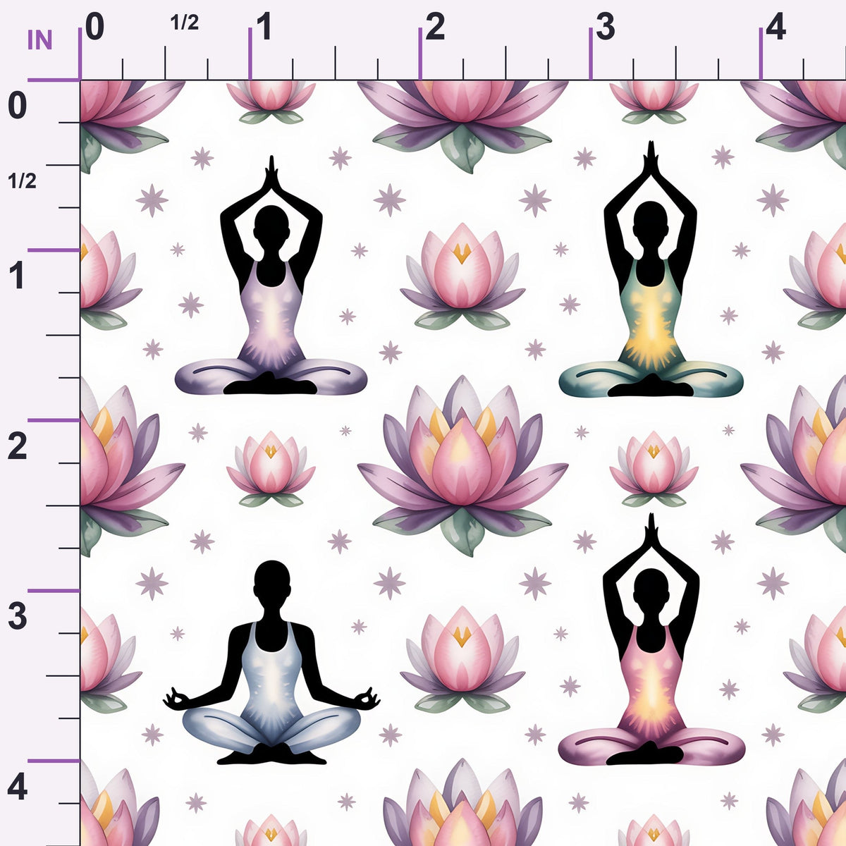 Lotus Meditation Pattern 3 Minky Fabric