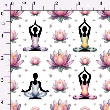 Lotus Meditation Pattern 3 Minky Fabric