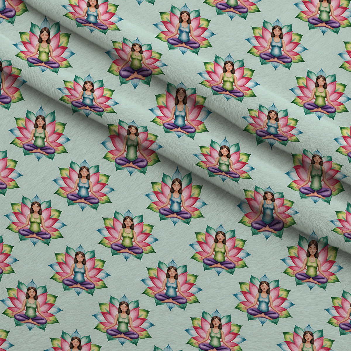 Lotus Meditation Pattern 4 Minky Fabric