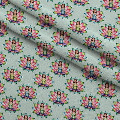 Lotus Meditation Pattern 4 Minky Fabric