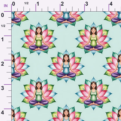 Lotus Meditation Pattern 4 Minky Fabric