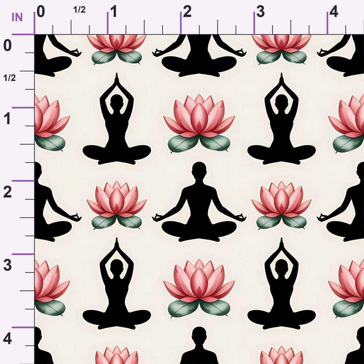 Lotus Meditation Pattern 5 Minky Fabric