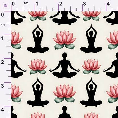 Lotus Meditation Pattern 5 Minky Fabric