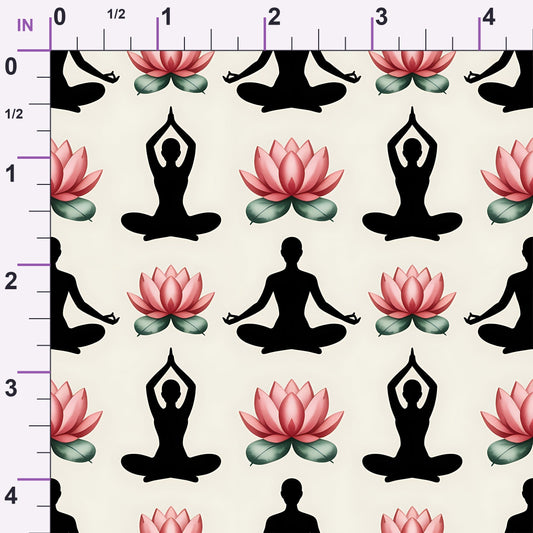 Lotus Meditation Pattern 5 Minky Fabric