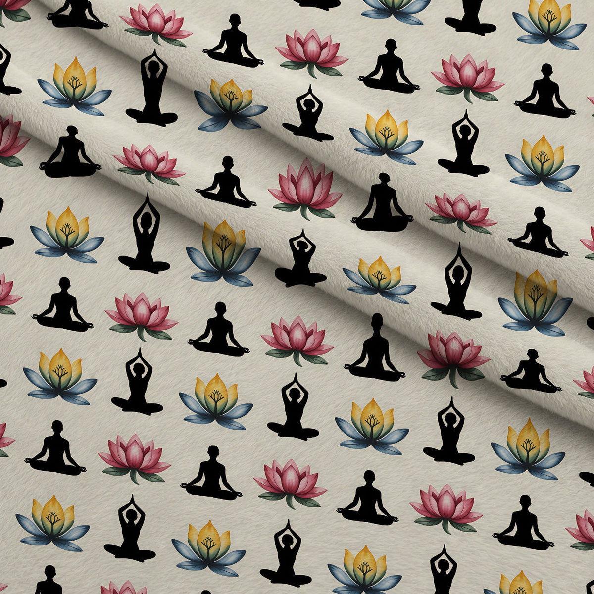 Lotus Meditation Pattern 6 Minky Fabric