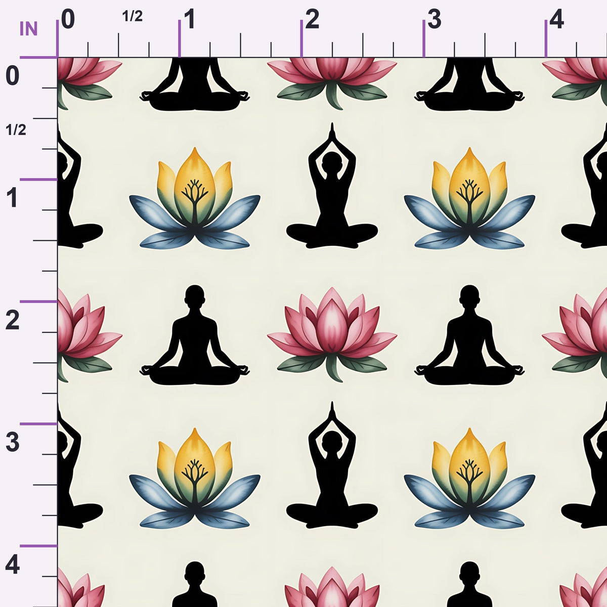 Lotus Meditation Pattern 6 Minky Fabric