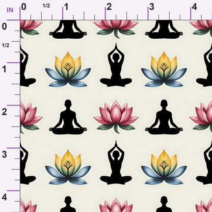 Lotus Meditation Pattern 6 Minky Fabric