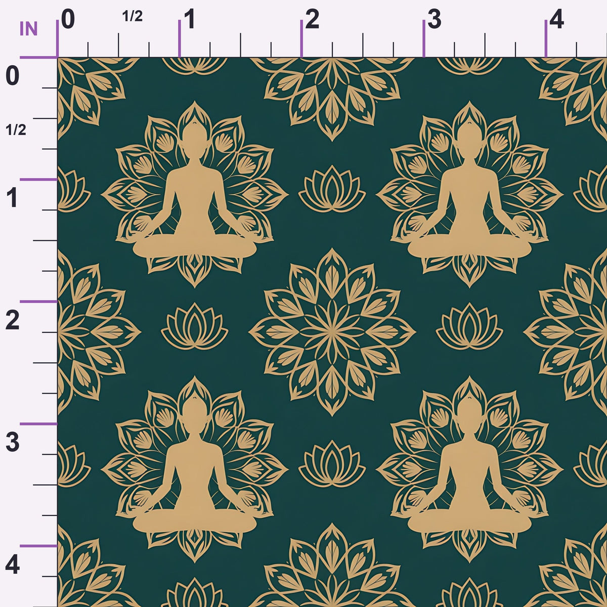 Lotus Meditation Pattern 7 Minky Fabric