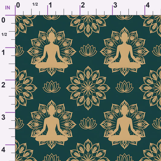 Lotus Meditation Pattern 7 Minky Fabric