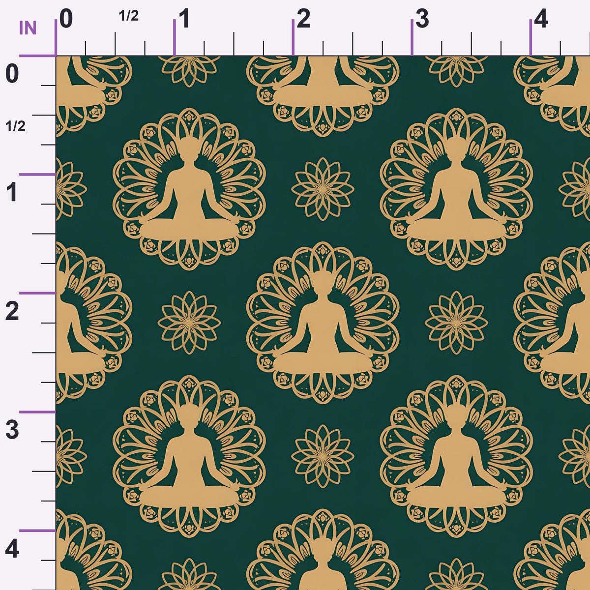 Lotus Meditation Pattern 8 Minky Fabric