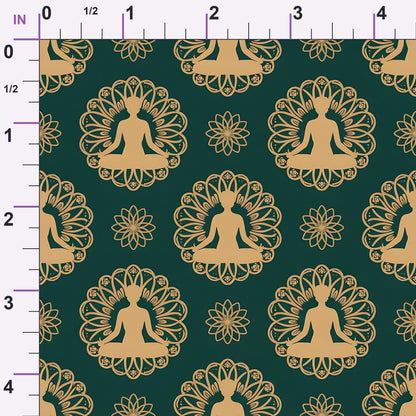 Lotus Meditation Pattern 8 Minky Fabric