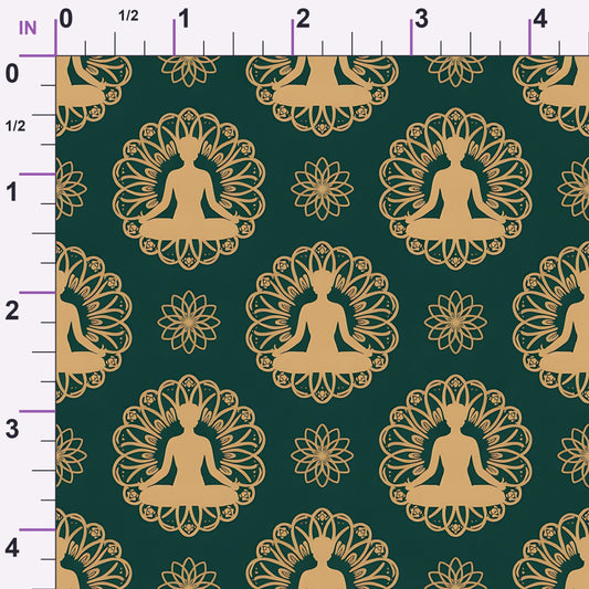Lotus Meditation Pattern 8 Minky Fabric