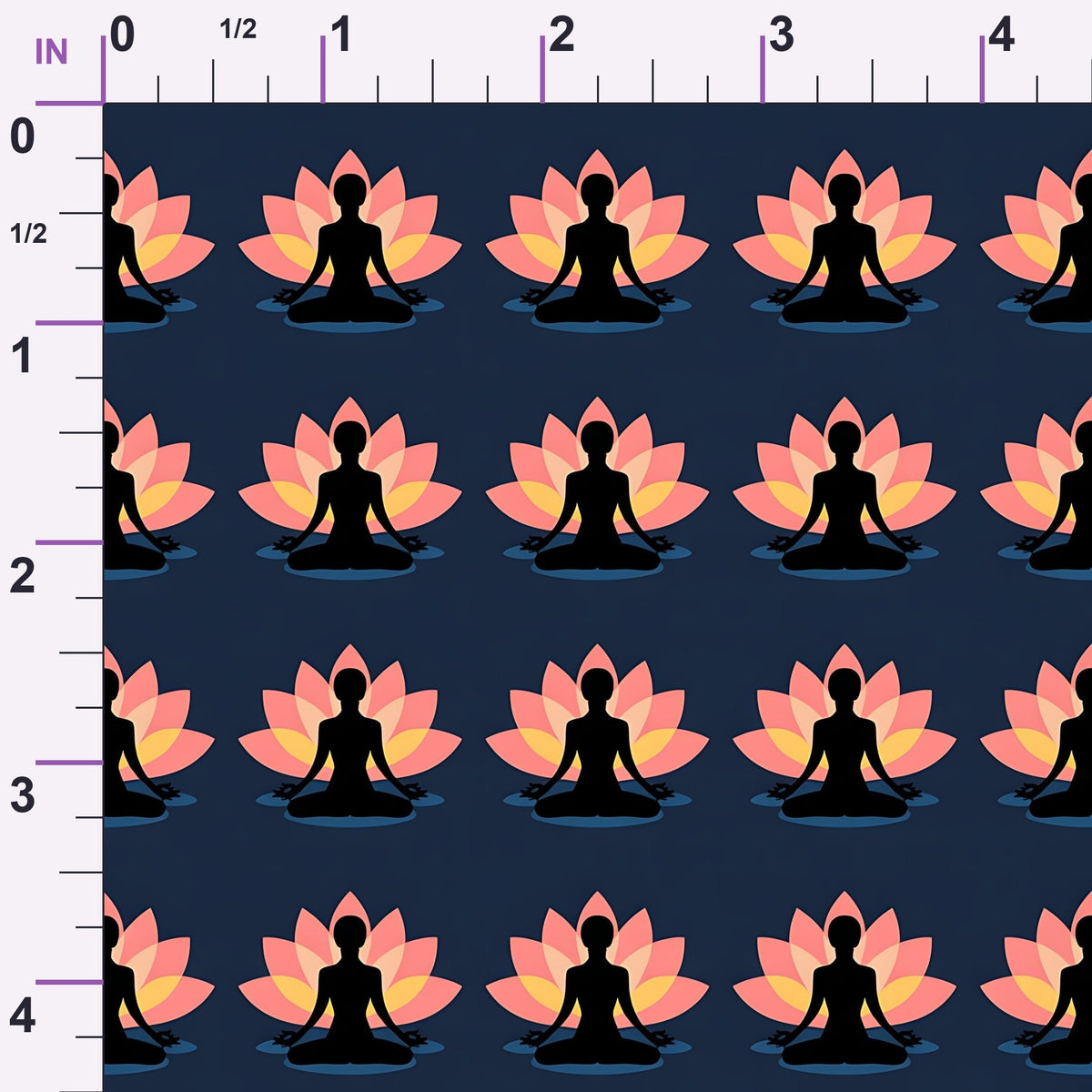 Lotus Meditation Pattern 9 Minky Fabric
