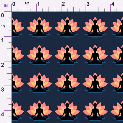 Lotus Meditation Pattern 9 Minky Fabric