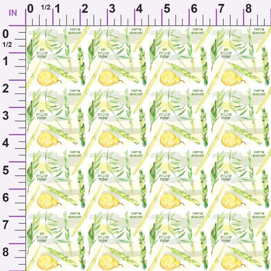 Lulav and Etrog Pattern 2 Minky Fabric