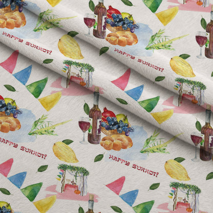 Lulav and Etrog Pattern 3 Minky Fabric
