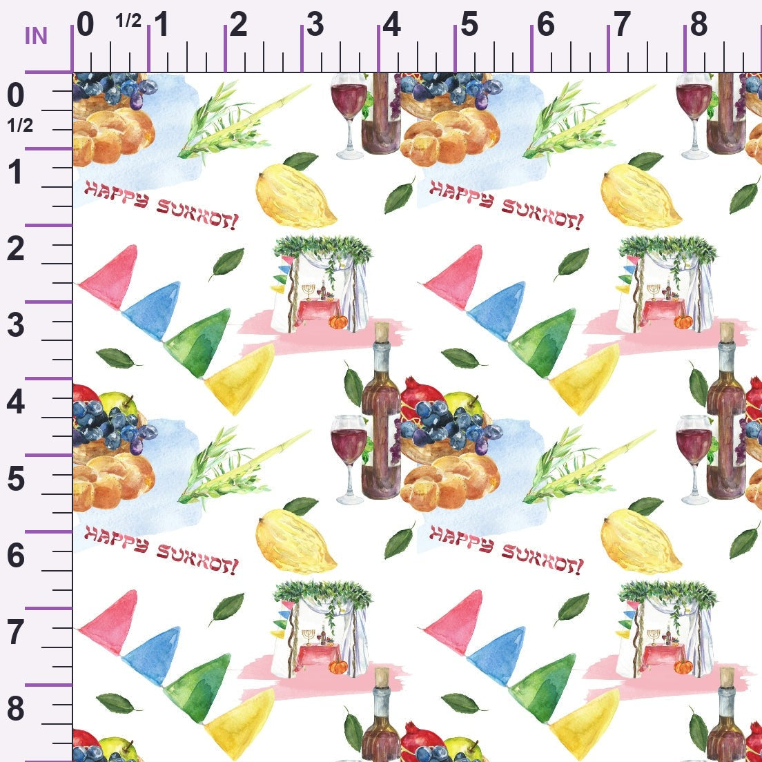 Lulav and Etrog Pattern 3 Minky Fabric