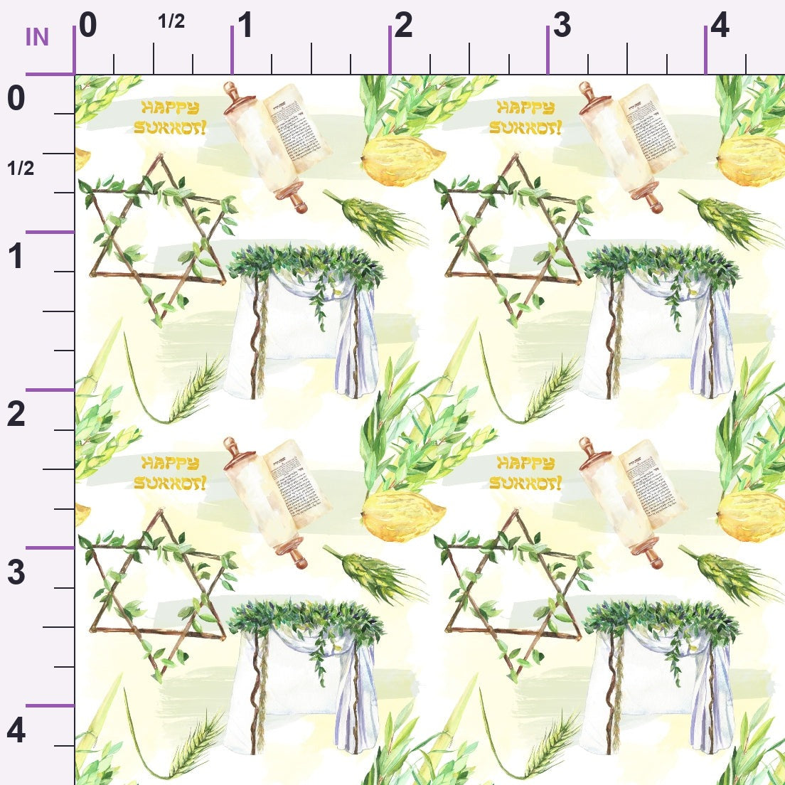 Lulav and Etrog Pattern 4 Minky Fabric