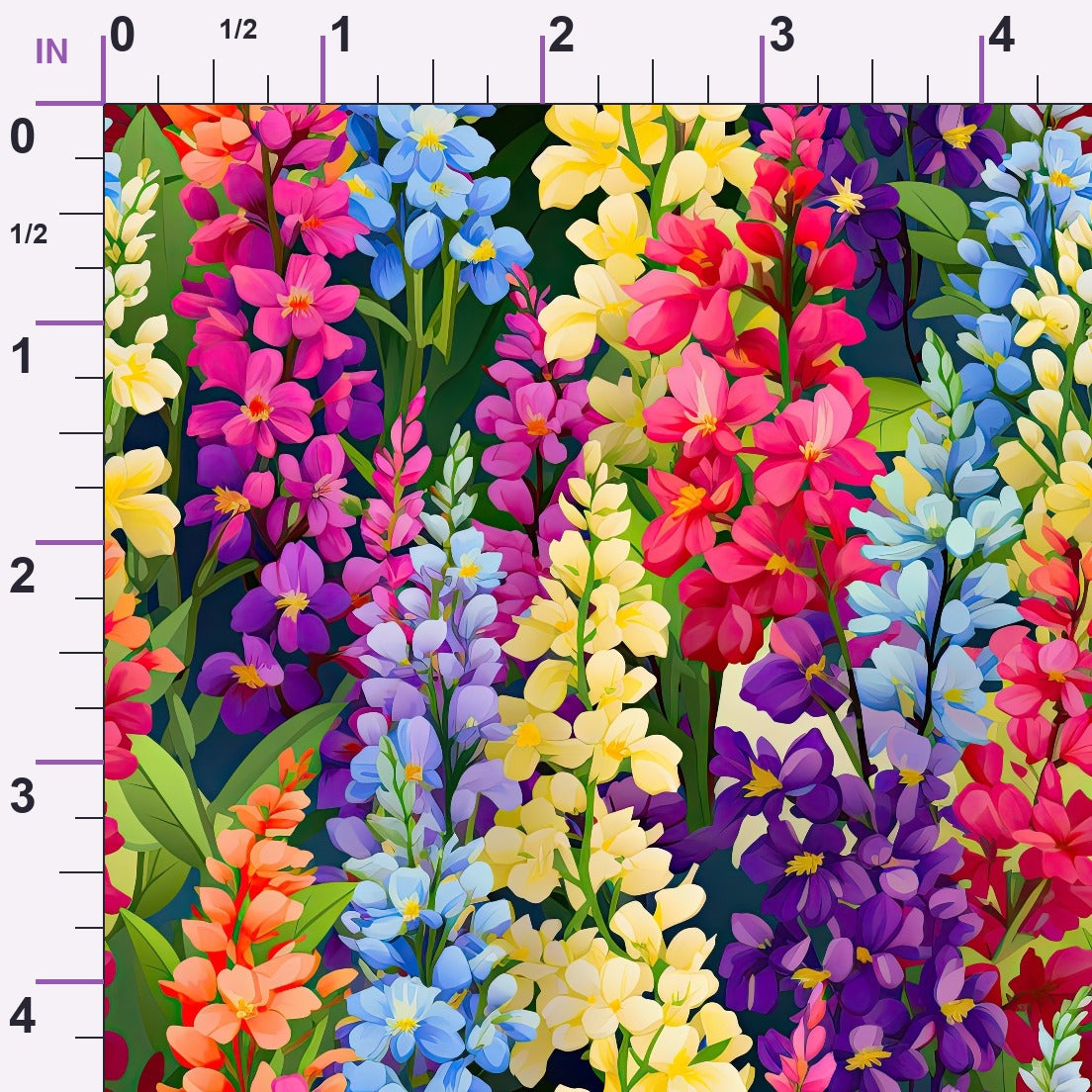 Lupine Spires Pattern 12 Minky Fabric